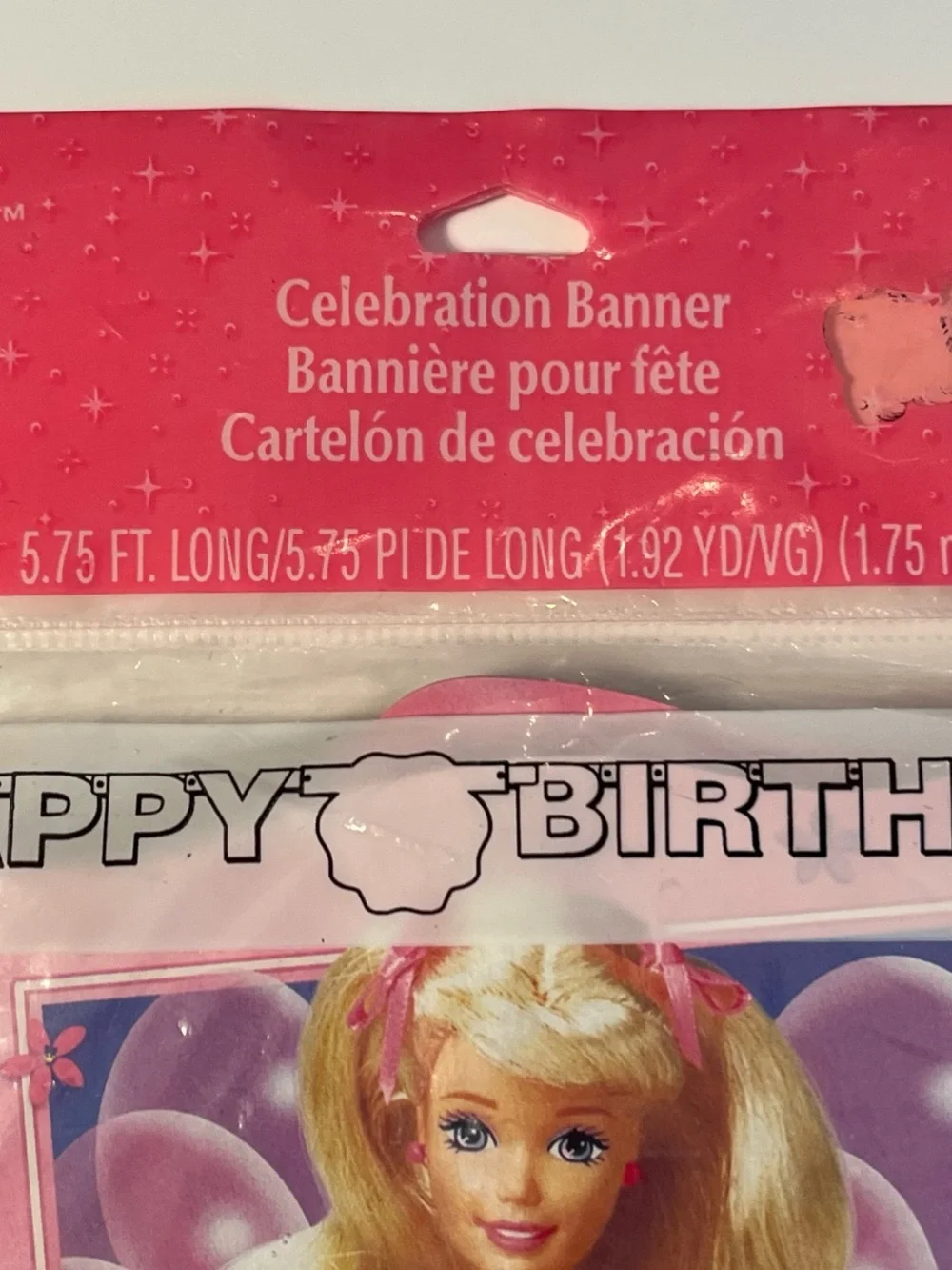 Barbie Pink and Yellow 'Happy Birthday' Celebration Banner